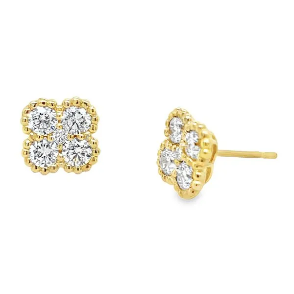 14K Yellow Gold Diamond Clover Earrings Koerbers Fine Jewelry Inc New Albany, IN