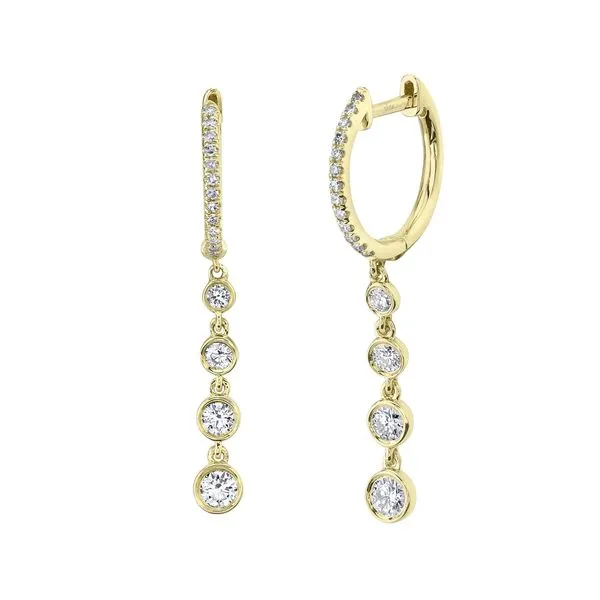 14K Yellow Gold Diamond Bezel Drop Earrings Koerbers Fine Jewelry Inc New Albany, IN