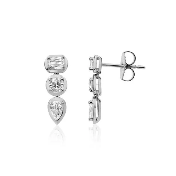 14K White Gold Love Luxe Multi-Shape Crisscut® Diamond Earrings Koerbers Fine Jewelry Inc New Albany, IN