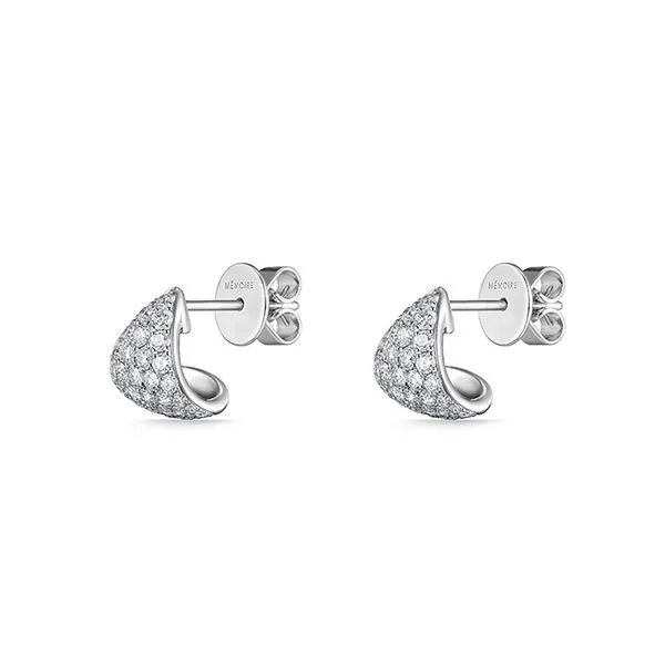 18K White Gold Diamond Paramount Fan Hoops Earrings Image 2 Koerbers Fine Jewelry Inc New Albany, IN