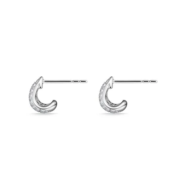 18K White Gold Diamond Paramount Fan Hoops Earrings Image 3 Koerbers Fine Jewelry Inc New Albany, IN