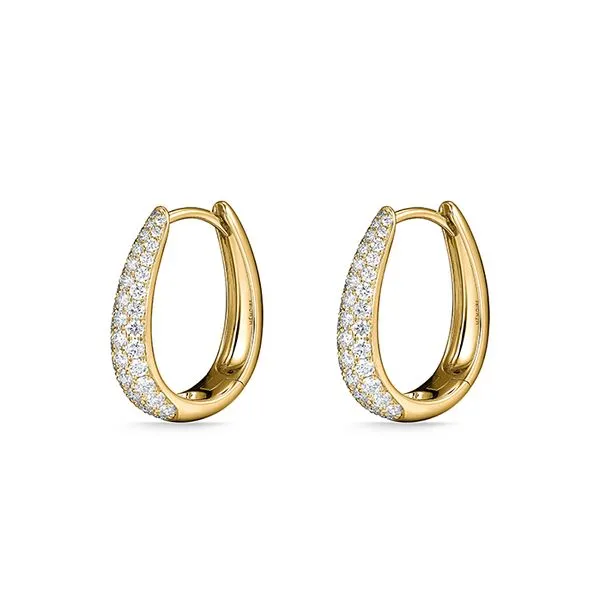 18K Yellow Gold Diamond Paramount Hoops Earrings Image 2 Koerbers Fine Jewelry Inc New Albany, IN