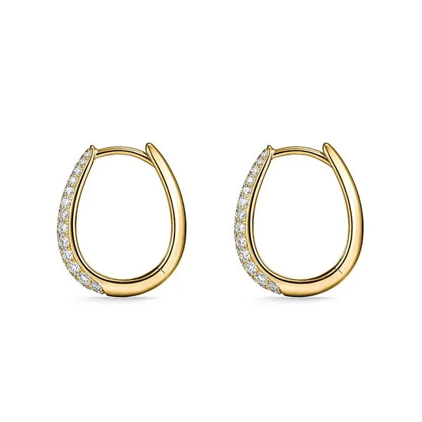 18K Yellow Gold Diamond Paramount Hoops Earrings Image 3 Koerbers Fine Jewelry Inc New Albany, IN