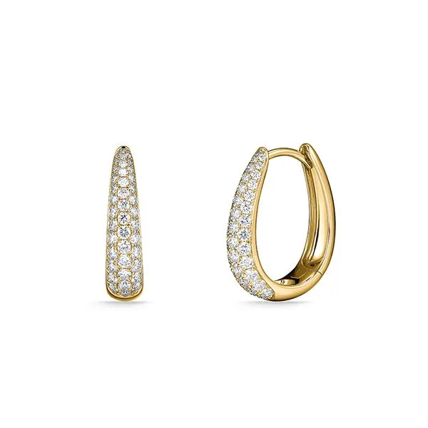 18K Yellow Gold Diamond Paramount Hoops Earrings Koerbers Fine Jewelry Inc New Albany, IN