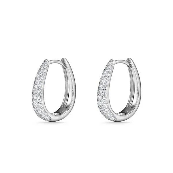 18K White Gold Diamond Paramount Hoop Earrings Image 2 Koerbers Fine Jewelry Inc New Albany, IN