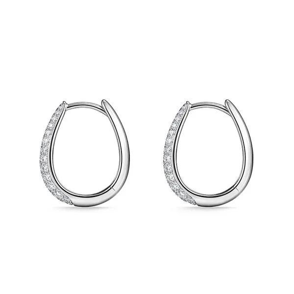18K White Gold Diamond Paramount Hoop Earrings Image 3 Koerbers Fine Jewelry Inc New Albany, IN
