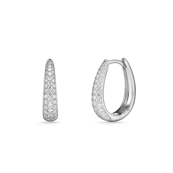 18K White Gold Diamond Paramount Hoop Earrings Koerbers Fine Jewelry Inc New Albany, IN