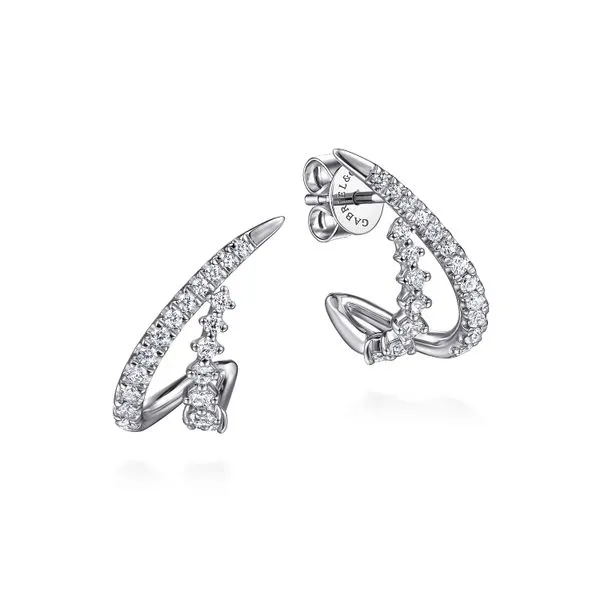14K Yellow Gold Diamond Spike J Hoop Earrings Koerbers Fine Jewelry Inc New Albany, IN