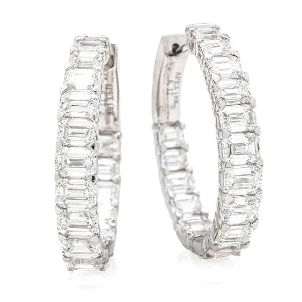 18K White Gold Fancy Shape Fashion Hoop Earrings Koerbers Fine Jewelry Inc New Albany, IN