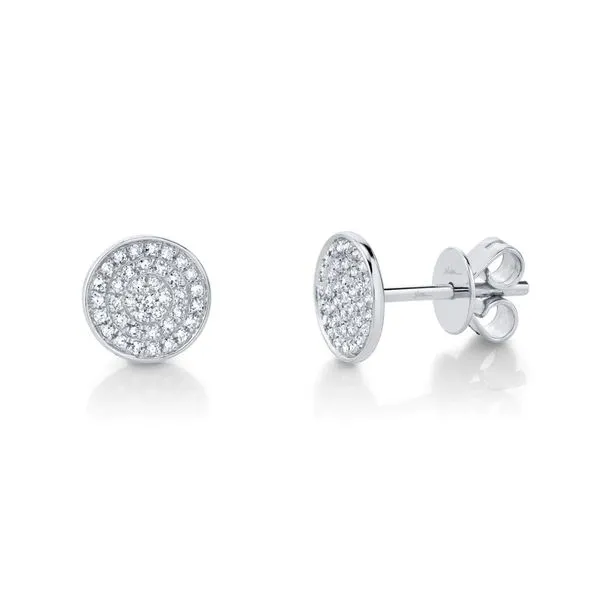 14K White Gold Diamond Pave Stud Earrings Koerbers Fine Jewelry Inc New Albany, IN