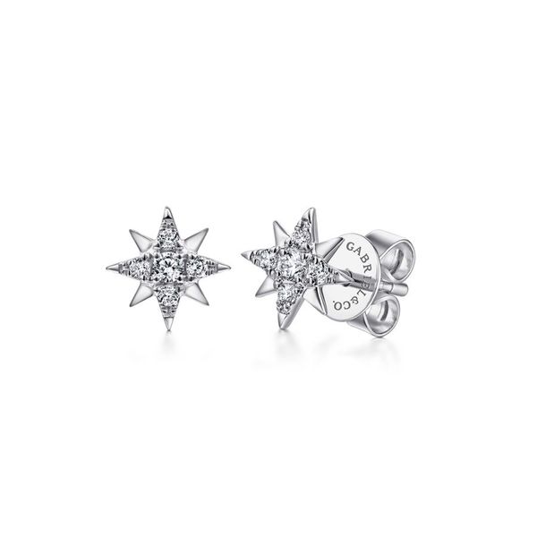 14K White Gold Diamond Stud Star Earrings Koerbers Fine Jewelry Inc New Albany, IN