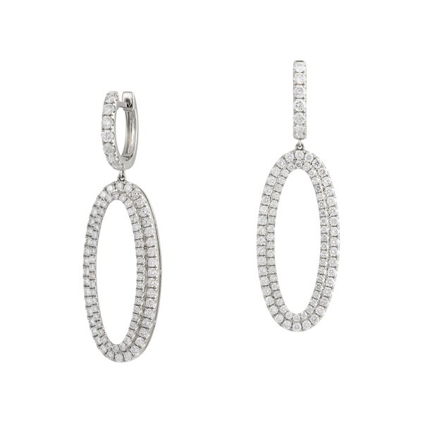 18K White Gold Diamond Dangle Earrings Koerbers Fine Jewelry Inc New Albany, IN