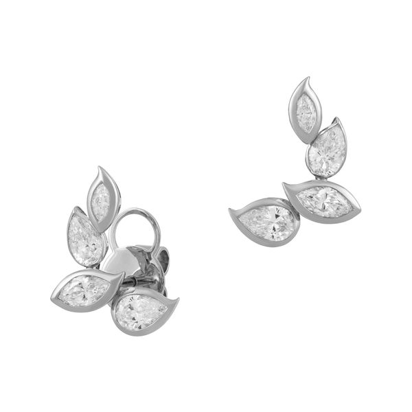 18K White Gold Diamond Bezel Earrings Koerbers Fine Jewelry Inc New Albany, IN