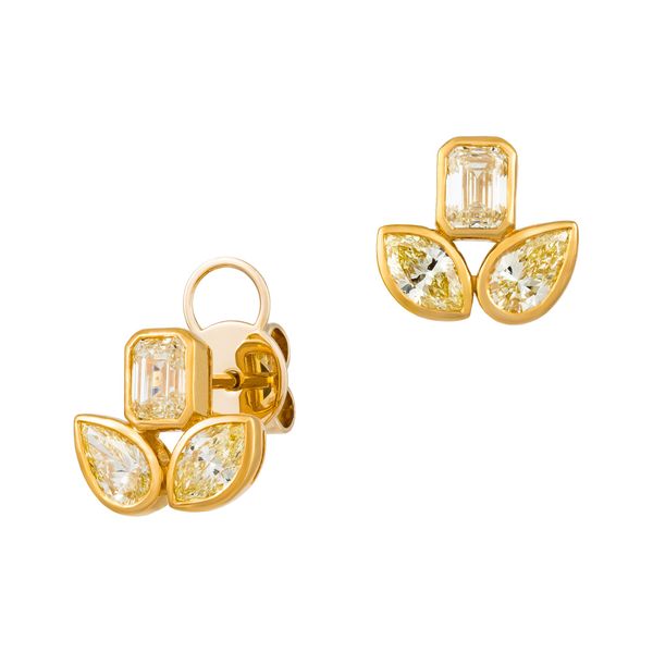 18K Yellow Gold Yellow Diamond Bezel Set Earrings Koerbers Fine Jewelry Inc New Albany, IN