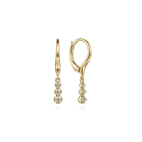 14K Yellow Gold Diamond Drop Earrings Koerbers Fine Jewelry Inc New Albany, IN
