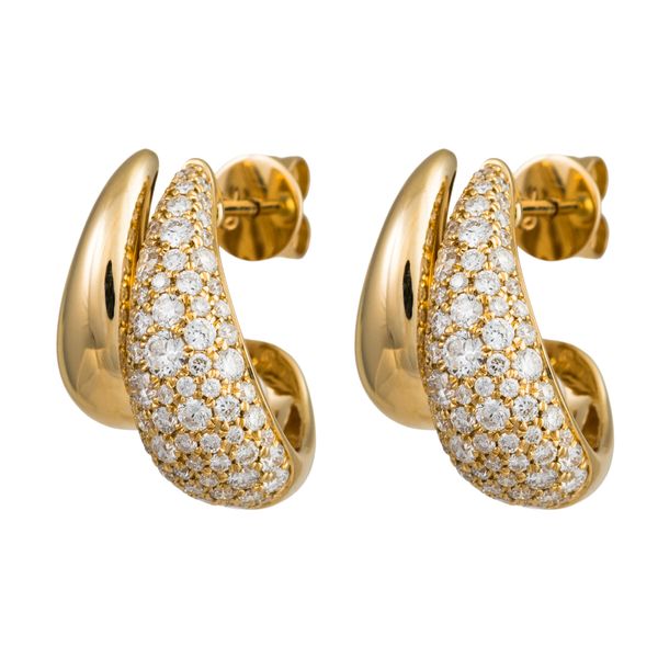 18K Yellow Gold Diamond Earrings Koerbers Fine Jewelry Inc New Albany, IN