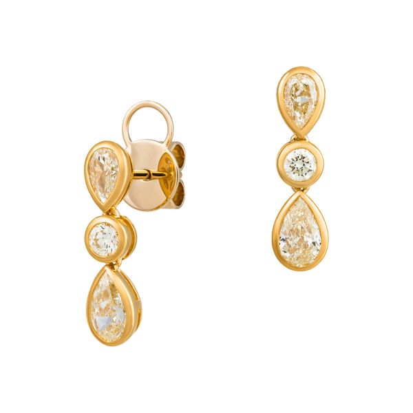 18K Yellow Gold Diamond Earrings Koerbers Fine Jewelry Inc New Albany, IN
