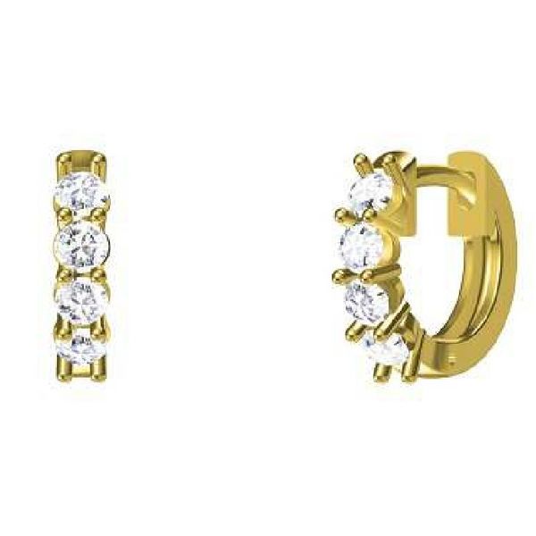 14K Yellow Gold Diamond Small Hoop Earrings Koerbers Fine Jewelry Inc New Albany, IN