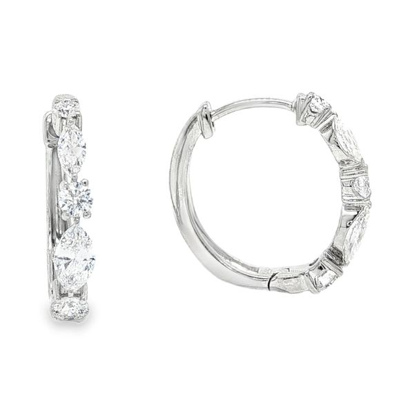 14K White Gold Diamond Small Hoop Earrings Koerbers Fine Jewelry Inc New Albany, IN