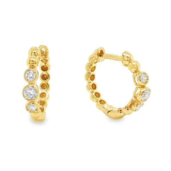 14K Yellow Gold Diamond Huggie Earrings Koerbers Fine Jewelry Inc New Albany, IN