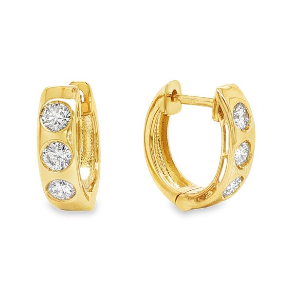 14K Yellow Gold Diamond Small Hoop Earrings Koerbers Fine Jewelry Inc New Albany, IN