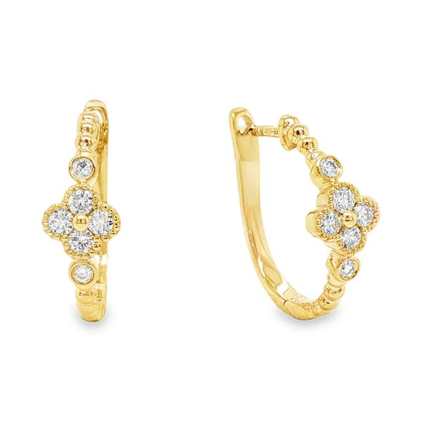 14K Yellow Gold Diamond Small Hoop Earrings Koerbers Fine Jewelry Inc New Albany, IN