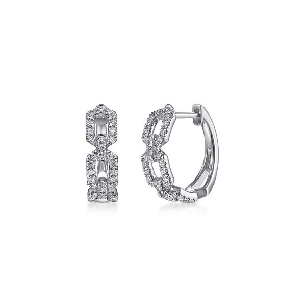 14K White Gold Layered Diamond Huggies Koerbers Fine Jewelry Inc New Albany, IN