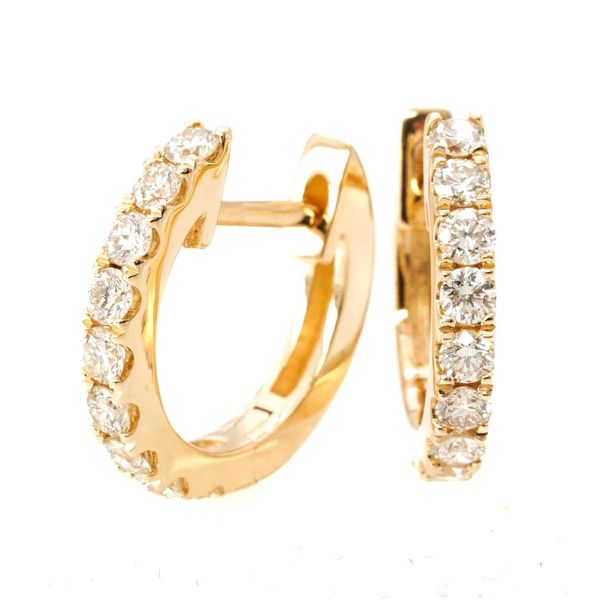 14K Yellow Gold Diamond Huggie Hoop Earrings Koerbers Fine Jewelry Inc New Albany, IN
