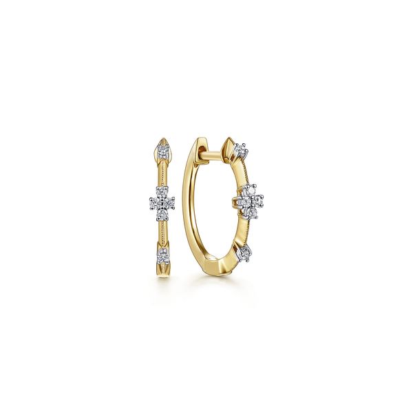 14K Yellow Gold Diamond Huggie Earrings Koerbers Fine Jewelry Inc New Albany, IN
