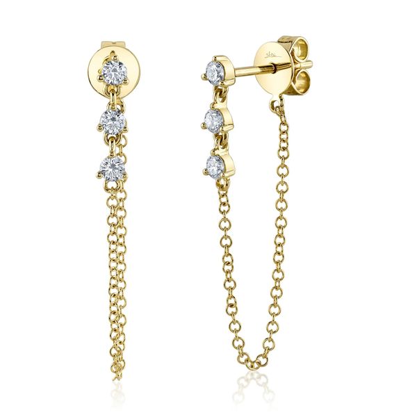 14K Yellow Gold Diamond Chain Earrings Koerbers Fine Jewelry Inc New Albany, IN