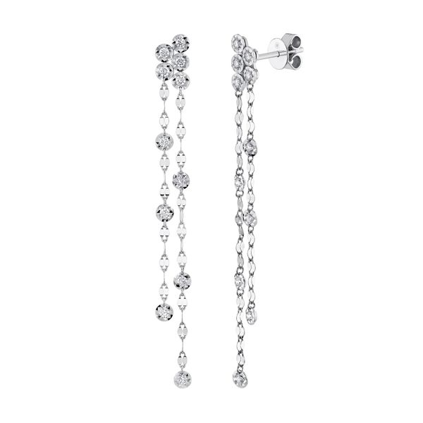 14K White Gold Diamond Sparkle Chain Earrings Koerbers Fine Jewelry Inc New Albany, IN