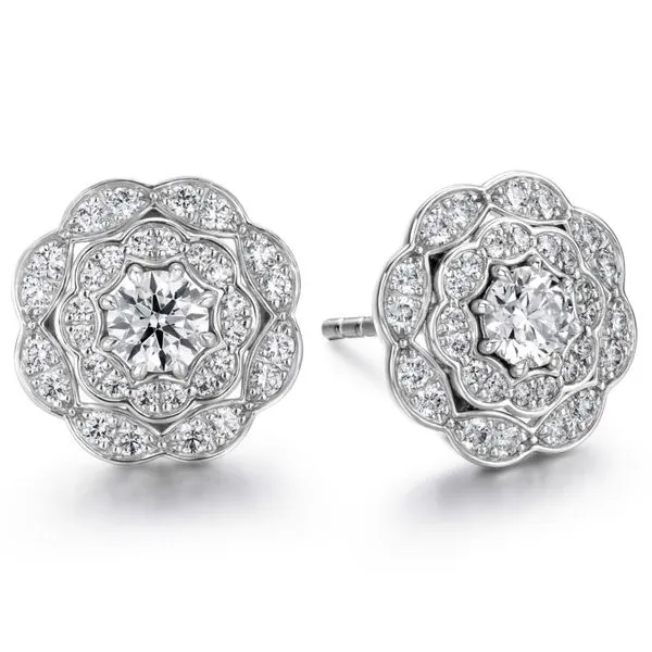 18K White Gold Lorelei Double Halo Diamond Stud Earrings Koerbers Fine Jewelry Inc New Albany, IN