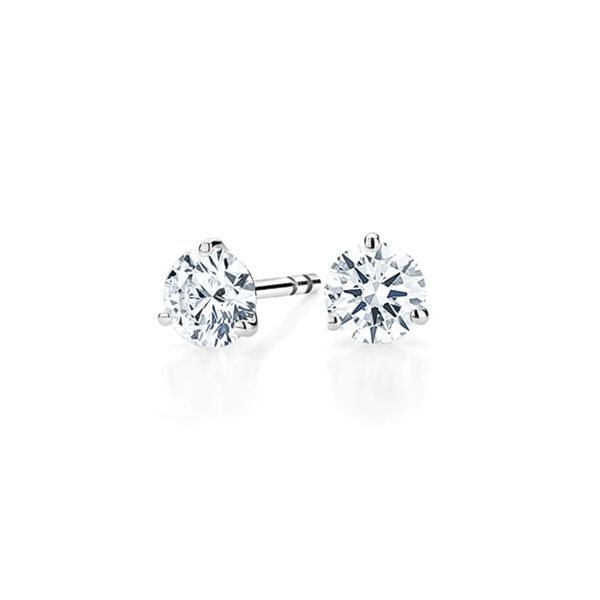 14K White Gold 3 Prong Diamond Stud Earrings 0.63CTW Koerbers Fine Jewelry Inc New Albany, IN