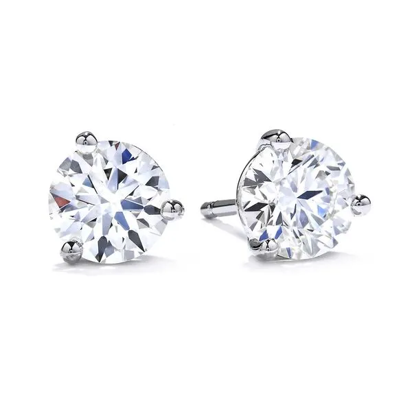 18K White Gold 3-Prong Diamond Stud Earrings 0.60 CTW Koerbers Fine Jewelry Inc New Albany, IN