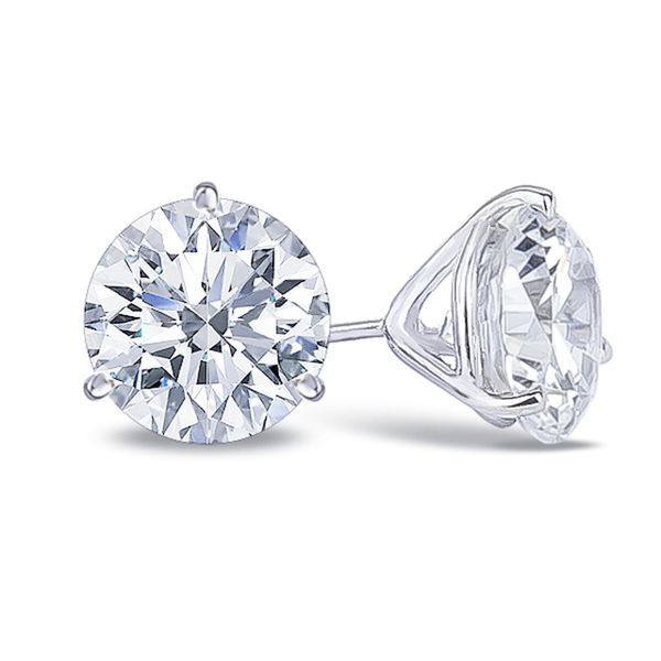 14K White Gold 3 Prong Diamond Stud Earrings 3.01 CTW Koerbers Fine Jewelry Inc New Albany, IN
