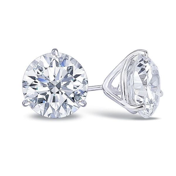14K White Gold 3 Prong Diamond Stud Earrings 2.00CTW Koerbers Fine Jewelry Inc New Albany, IN