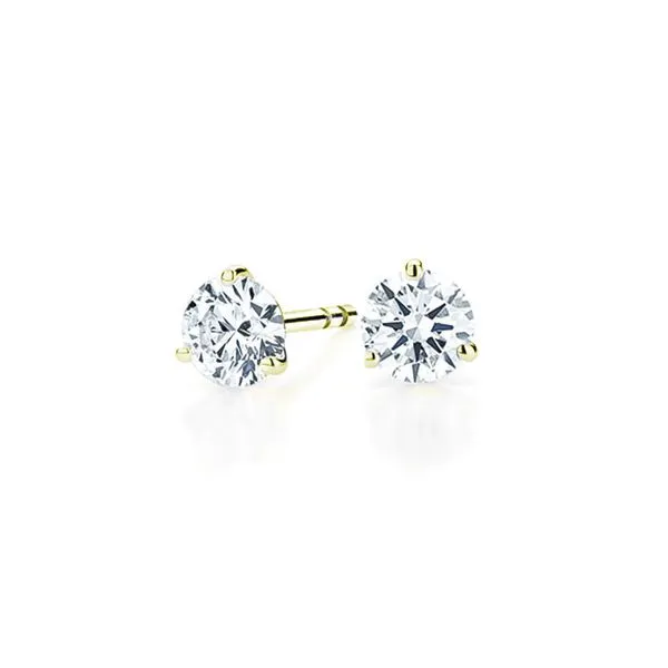 14K Yellow Gold 3 Prong Diamond Stud Earrings 0.91 CTW Koerbers Fine Jewelry Inc New Albany, IN