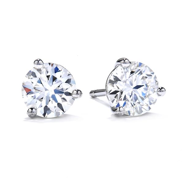 18K White Gold Three-Prong Stud Earrings 0.74  CTW Koerbers Fine Jewelry Inc New Albany, IN
