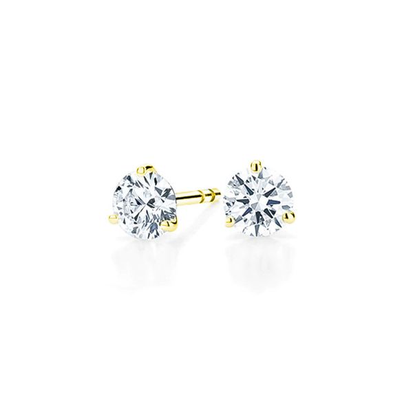 14K Yellow Gold 3 Prong Diamond Stud Earrings 0.34 CTW Koerbers Fine Jewelry Inc New Albany, IN