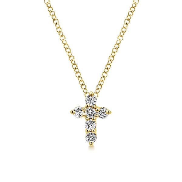 14K Yellow Gold Diamond Cross Pendant Koerbers Fine Jewelry Inc New Albany, IN