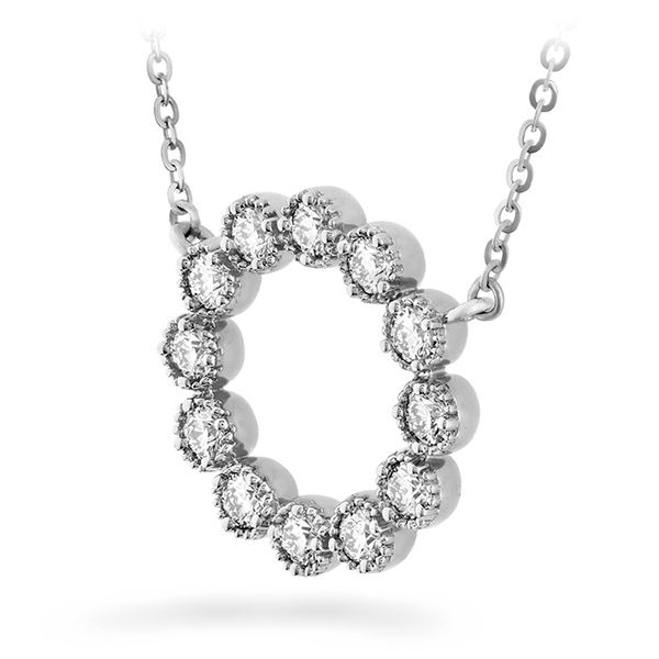 18K White Gold Liliana Milgrain Diamond Circle Pendant Image 2 Koerbers Fine Jewelry Inc New Albany, IN