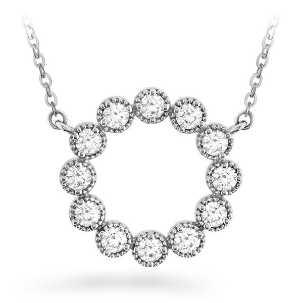 18K White Gold Liliana Milgrain Diamond Circle Pendant Koerbers Fine Jewelry Inc New Albany, IN