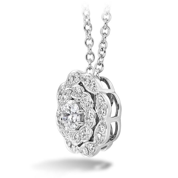 18K White Gold Lorelei Double Halo Diamond Pendant Image 2 Koerbers Fine Jewelry Inc New Albany, IN