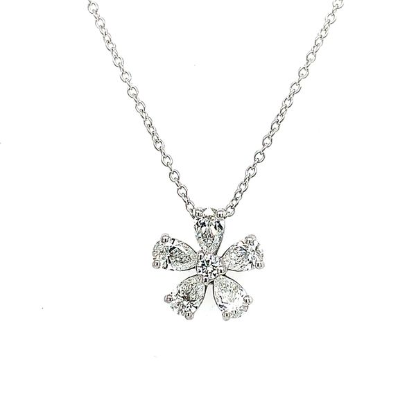 18K White Gold Floral Diamond Pendant Koerbers Fine Jewelry Inc New Albany, IN