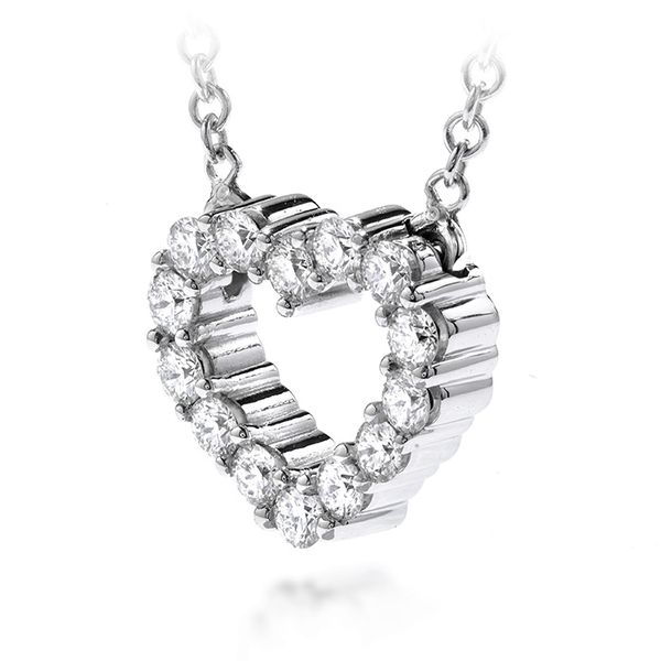 18K White Gold Whimsical Heart Diamond Pendant Necklace Image 2 Koerbers Fine Jewelry Inc New Albany, IN
