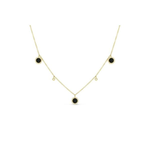 14K Yellow Gold Black Onyx Clover Pendant Koerbers Fine Jewelry Inc New Albany, IN