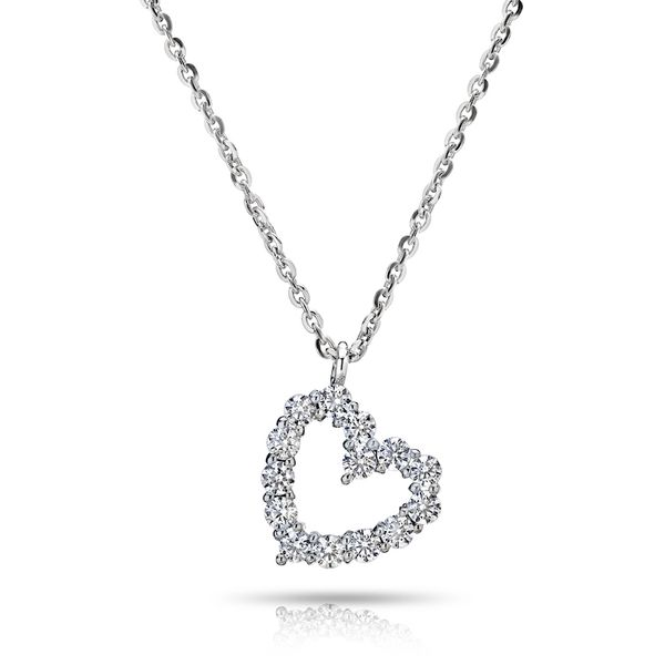 18K White Gold Heart Shaped Diamond Pendant Koerbers Fine Jewelry Inc New Albany, IN