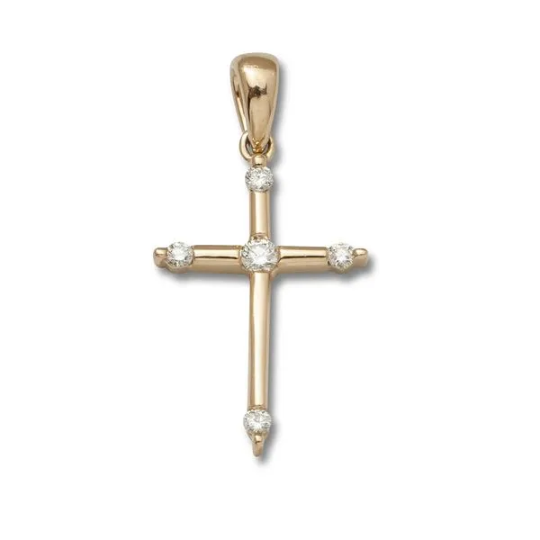 14K Yellow Gold Diamond Cross Pendant Koerbers Fine Jewelry Inc New Albany, IN