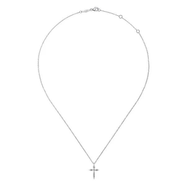 Sterling Silver Diamond Cross Pendant Necklace Image 2 Koerbers Fine Jewelry Inc New Albany, IN