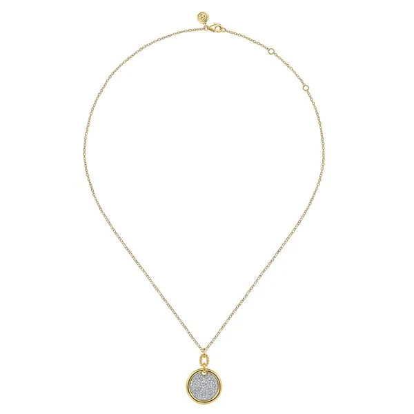14K 2-Tone White and Yellow Gold Diamond Bujukan Pendant Image 2 Koerbers Fine Jewelry Inc New Albany, IN